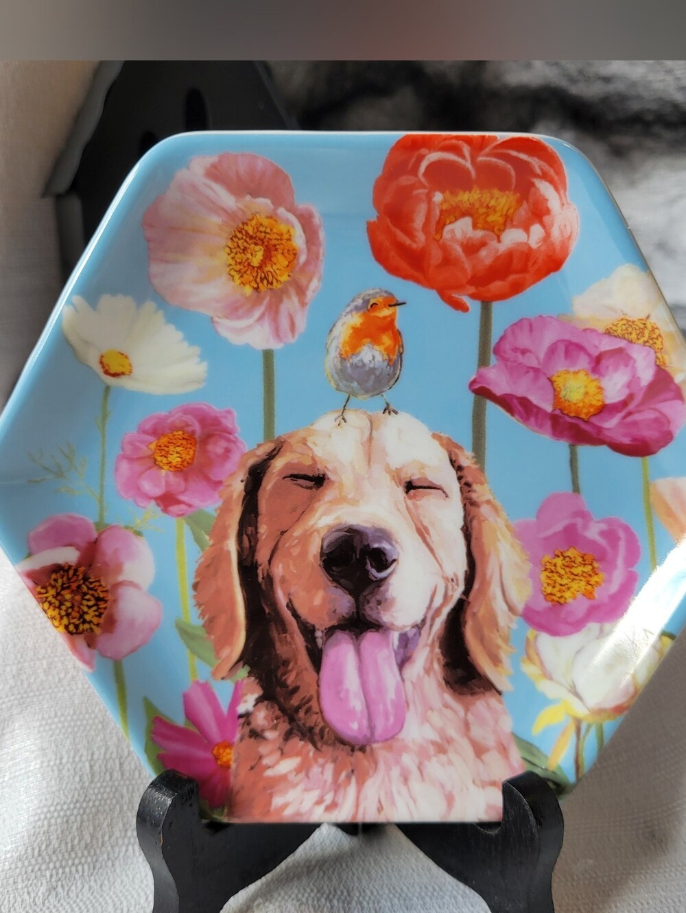 Greenbox Trinket Dish with  Dog & Bird